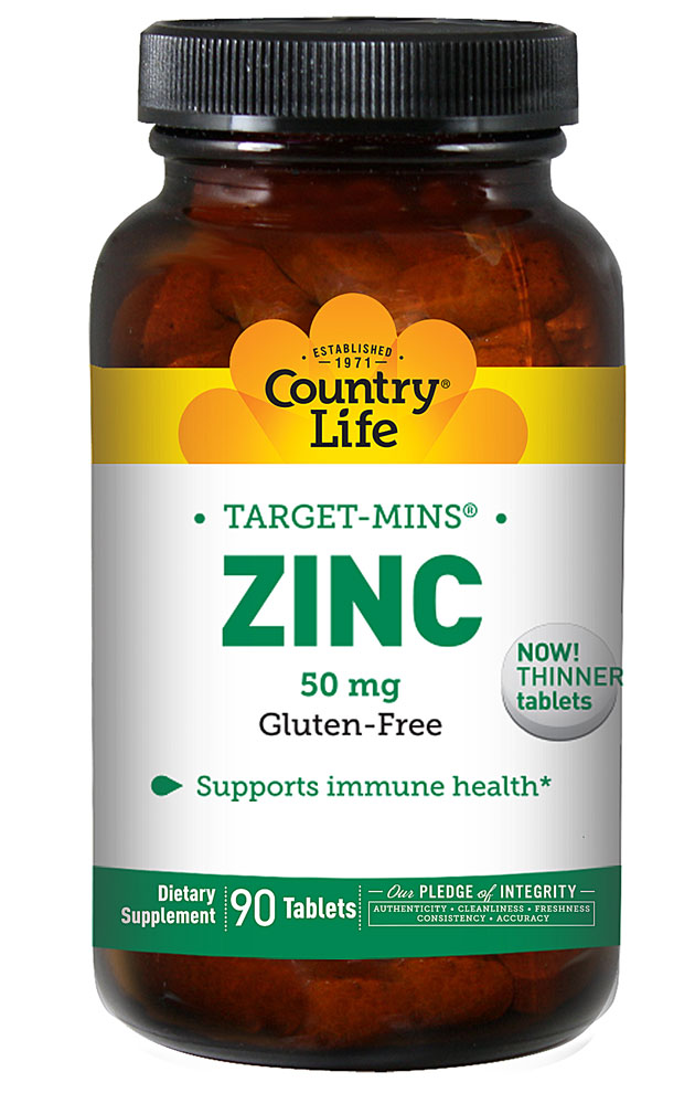 Country Life Zinc Target-Mins — 50 мг — 90 таблеток Country Life