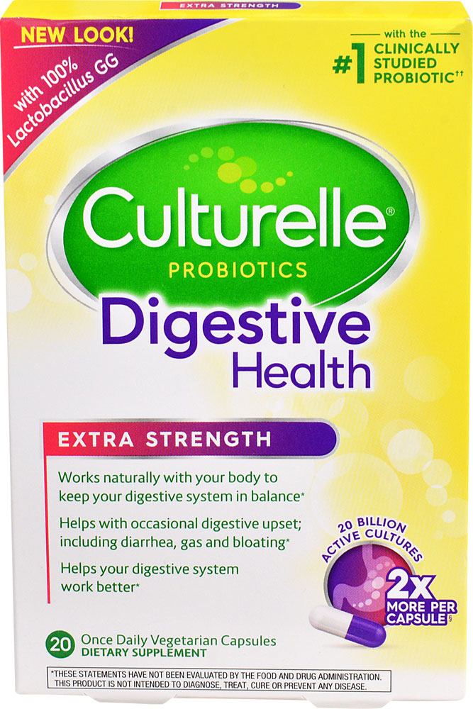 Culturelle Digestive Health Extra Strenth -- 20 вегетарианских капсул Culturelle