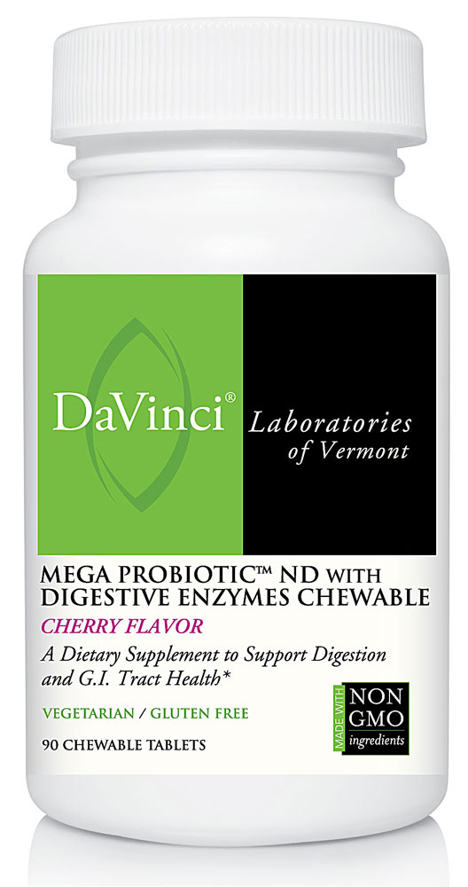 Mega Probtiotic™ ND with Digestive Enzymes Chewable Cherry -- 90 Chewable Tablets (Жевательные таблетки) DaVinci