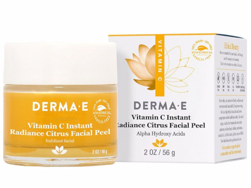 Цитрусовый пилинг для лица Derma E с витамином C Instant Radiance -- 2 унции Derma E