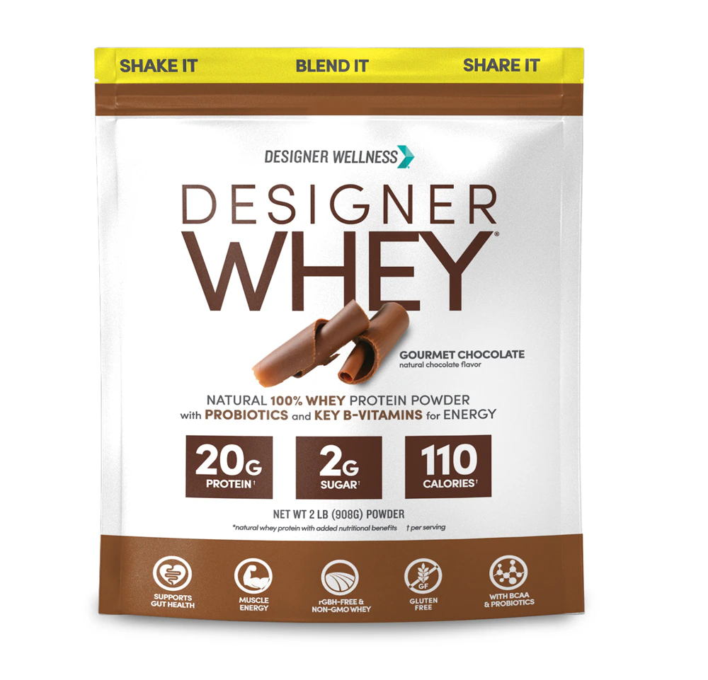 100% Whey Protein Powder (Порошок) Designer Whey with Probiotics Gourmet Chocolate -- 2 lbs Designer Wellness