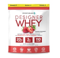 Designer Natural 100% Whey Protein Powder (Порошок) Strawberry -- 2 lbs Designer Wellness