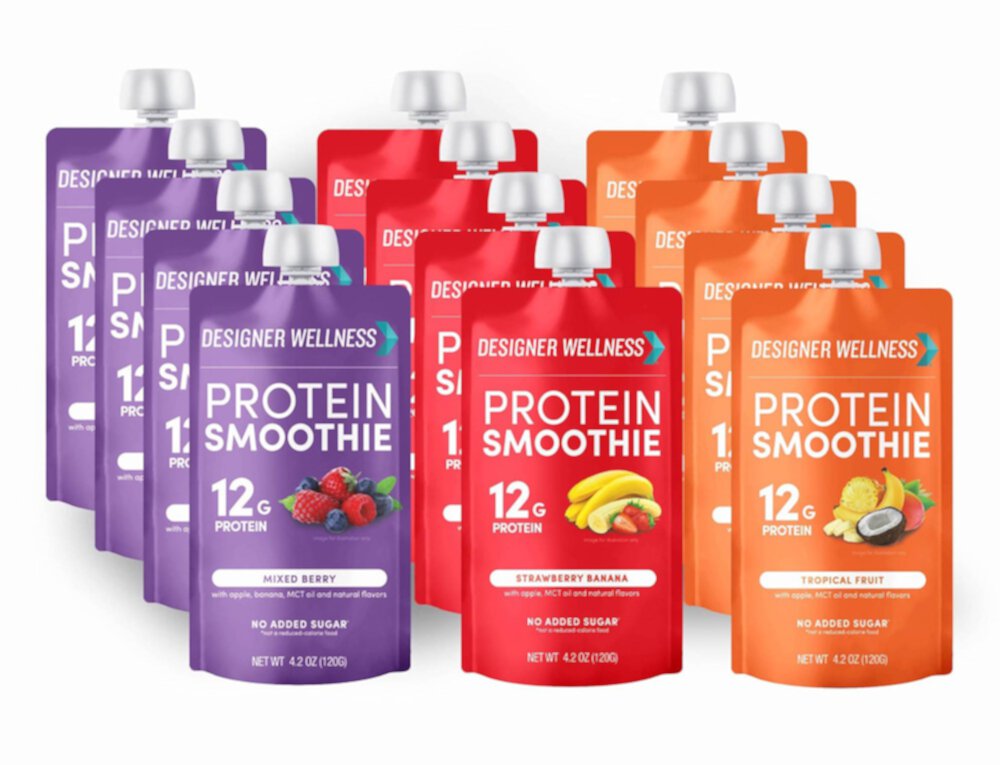 Protein Smoothie Variety Pack -- 4.2 oz (Унции) Each / Pack of 12 Designer Wellness