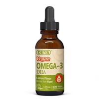 Vegan Omega-3 DHA from Algae Lemon -- 2 fl oz (Жидкие унции) Deva