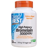 Бромелаин 3000 GDU - 500 мг - 90 вегетарианских капсул - Doctor's Best Doctor's Best