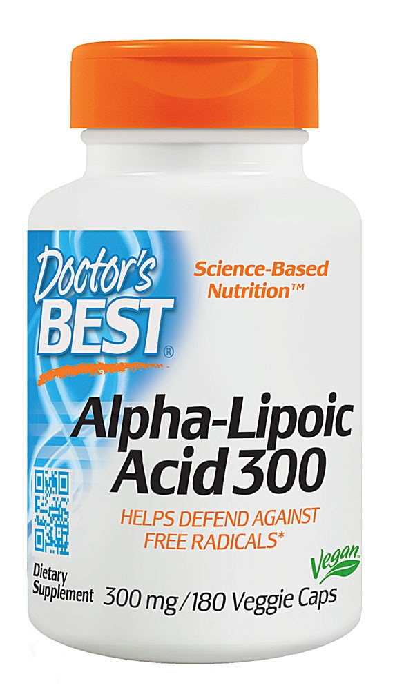 Альфа-Липоевая Кислота 300 - 300 мг - 180 капсул растительного происхождения - Doctor's Best Doctor's Best