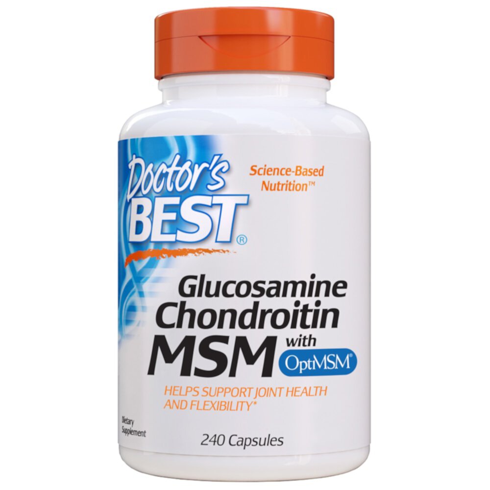 Глюкозамин Хондроитин MSM с OptiMSM® - 240 капсул - Doctor's Best Doctor's Best