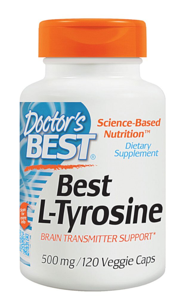 L-Тирозин - 500 мг - 120 растительных капсул - Doctor's Best Doctor's Best