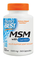 MSM с OptiMSM® - 1000 мг - 360 капсул - Doctor's Best Doctor's Best