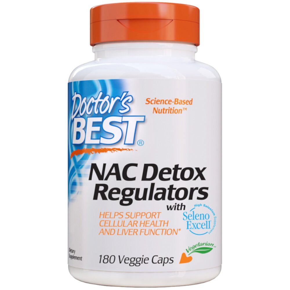 Doctor's Best Регуляторы детоксикации NAC — 180 растительных капсул Doctor's Best