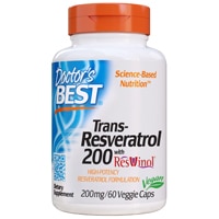 Транс-ресвератрол 200 с ресвинолом, 200 мг, 60 растительных капсул Doctor's Best