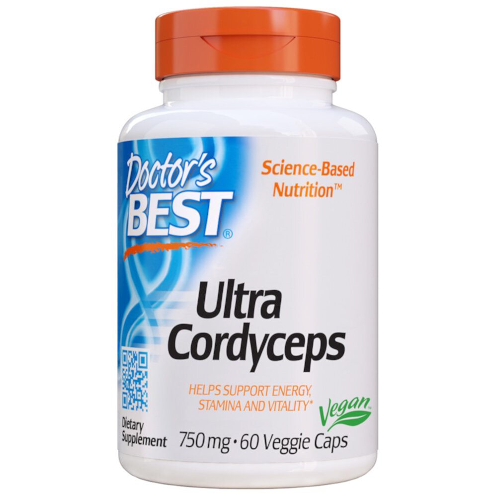 Doctor's Best Ultra Cordyceps — 750 мг — 60 вегетарианских капсул Doctor's Best