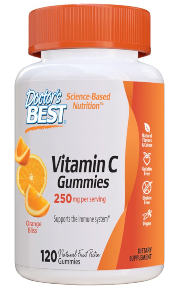 Doctor's Best Жевательные конфеты с витамином С Orange Bliss — 250 мг на порцию — 120 жевательных конфет Doctor's Best