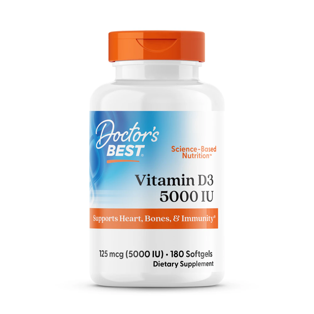 Витамин D3 - 5000 МЕ - 180 мягких капсул - Doctor's Best Doctor's Best