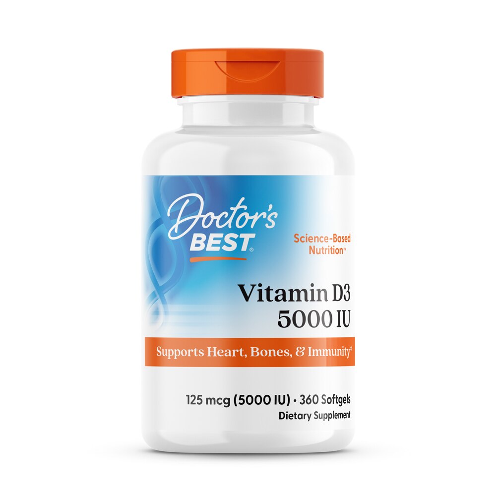 Vitamin D3 5000 IU -- 125 mcg - 360 Softgels (Мягкие капсулы) Doctor's Best