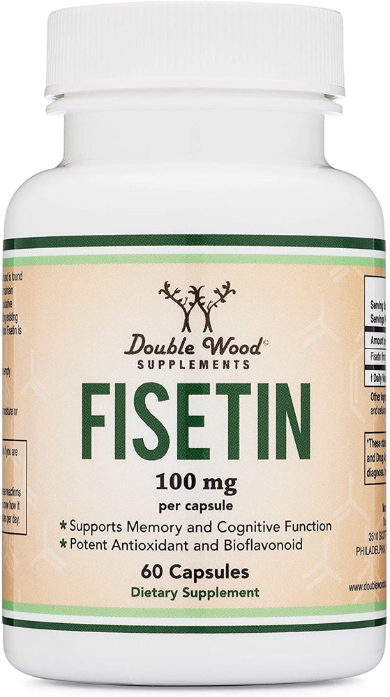 Фисетин -- 100 мг -- 60 капсул Double Wood Supplements