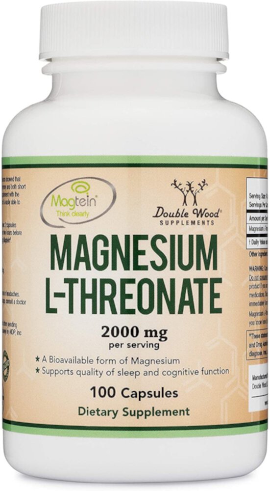 Магний L-Треонат - 2000 мг - 100 капсул - Double Wood Supplements Double Wood Supplements