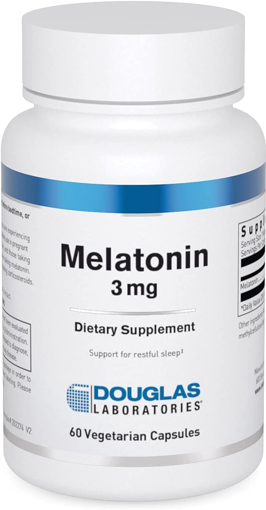 Melatonin -- 3 mg - 60 Vegetarian Capsules (Вегетарианские капсулы) Douglas Laboratories