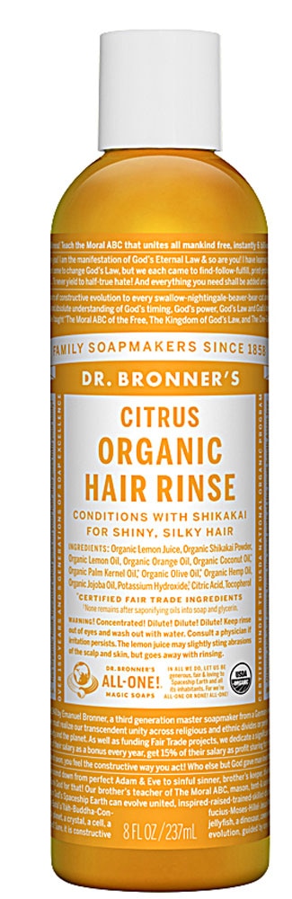 Органический ополаскиватель для волос Dr. Bronner's Citrus - 8 жидких унций Dr. Bronner's