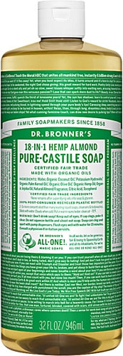 Жидкое мыло Dr. Bronner's Pure Castile с коноплей и миндалем -- 32 жидких унции Dr. Bronner's