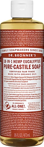 Dr. Bronner's Pure Castile Liquid Soap Hemp Eucalyptus -- 16 fl oz Dr. Bronner's