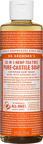 Dr. Bronner's Pure Castile Liquid Soap Hemp Tea Tree -- 8 fl oz Dr. Bronner's