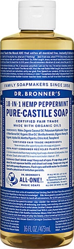 Dr. Bronner's Pure Castile Liquid Soap Peppermint -- 16 fl oz Dr. Bronner's