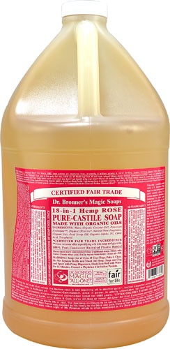 Dr. Bronner's Pure Castile Liquid Soap Rose -- 1 Gallon Dr. Bronner's