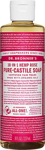 Dr. Bronner's Pure Castile Liquid Soap Rose -- 8 fl oz Dr. Bronner's