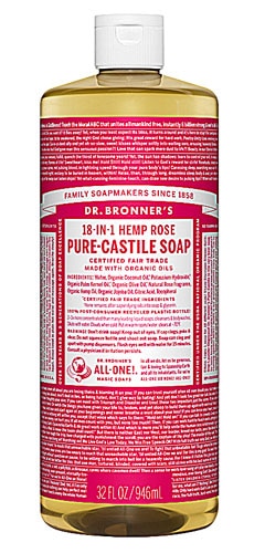 Dr. Bronner's Pure Castile Liquid Soap Rose -- 32 fl oz Dr. Bronner's