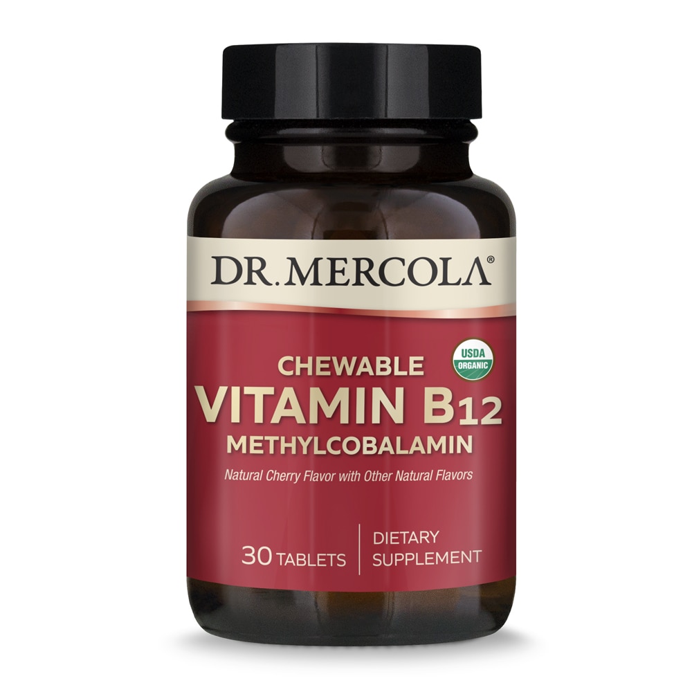 Dr. Mercola Organic Chewable Vitamin B12 Methylcobalamin Mixed Cherry — 30 таблеток Dr. Mercola