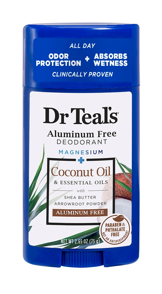 Кокосовое масло-дезодорант без алюминия Dr. Teal's — 2,65 унции Dr Teal's
