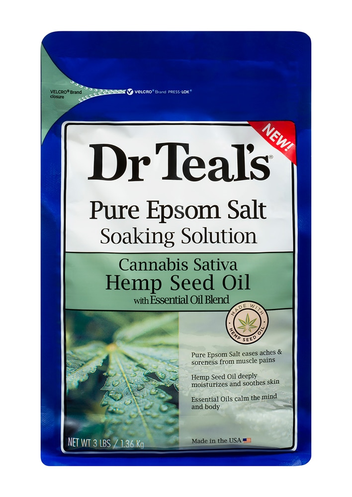 Чистый раствор для замачивания английской соли — масло семян конопли — 3 фунта Dr. Teal's