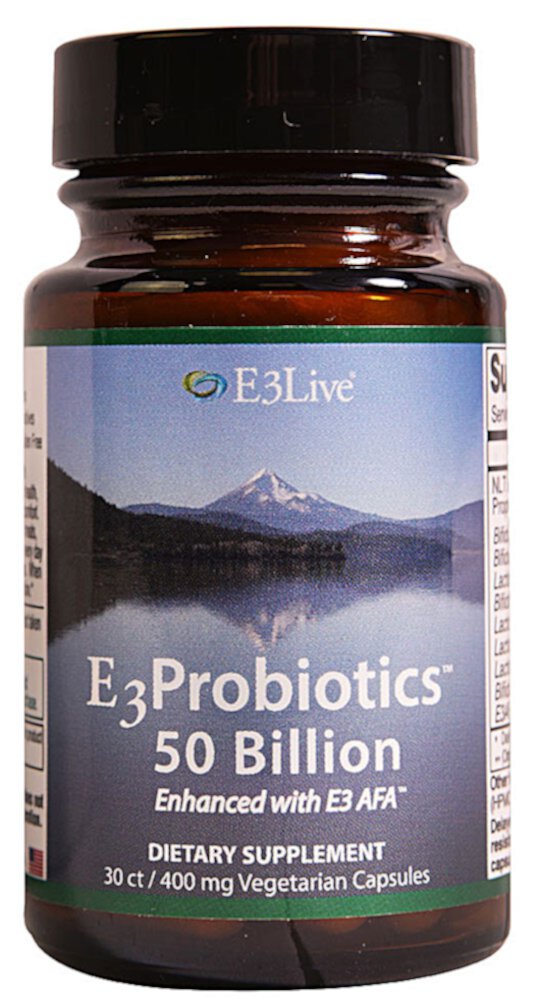 E3Live E3Probiotics™ 50 миллиардов — 400 мг — 30 вегетарианских капсул E3Live