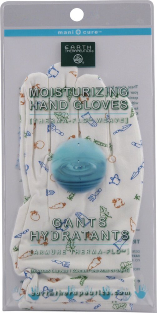 Earth Therapeutics Moisturizing Hand Gloves Garden Print -- 1 Pair Earth Therapeutics