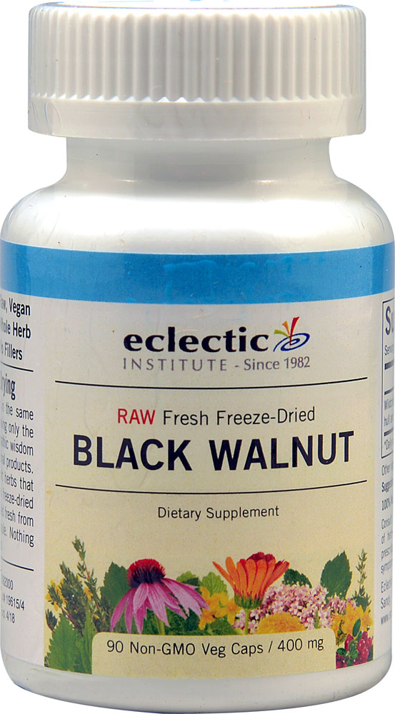 Black Walnut -- 400 mg - 90 Vegetarian Capsules (Вегетарианские капсулы) Eclectic Institute