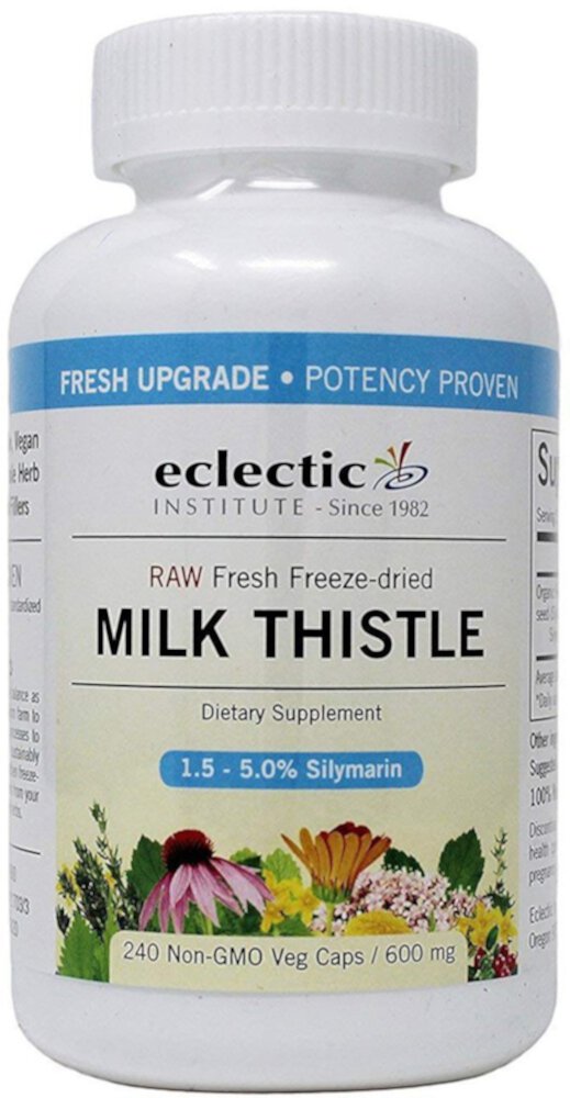 Milk Thistle -- 600 mg - 240 Non-GMO Veg Caps (Вегетарианские капсулы) Eclectic Institute