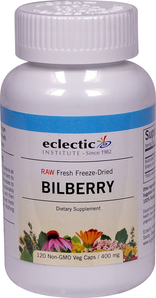 Raw Fresh Freeze-Dried Bilberry -- 400 mg - 120 VegCaps Eclectic Institute