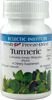 Raw Fresh Freeze-Dried Turmeric Dietary Supplement -- 395 mg - 90 VegCaps Eclectic Institute