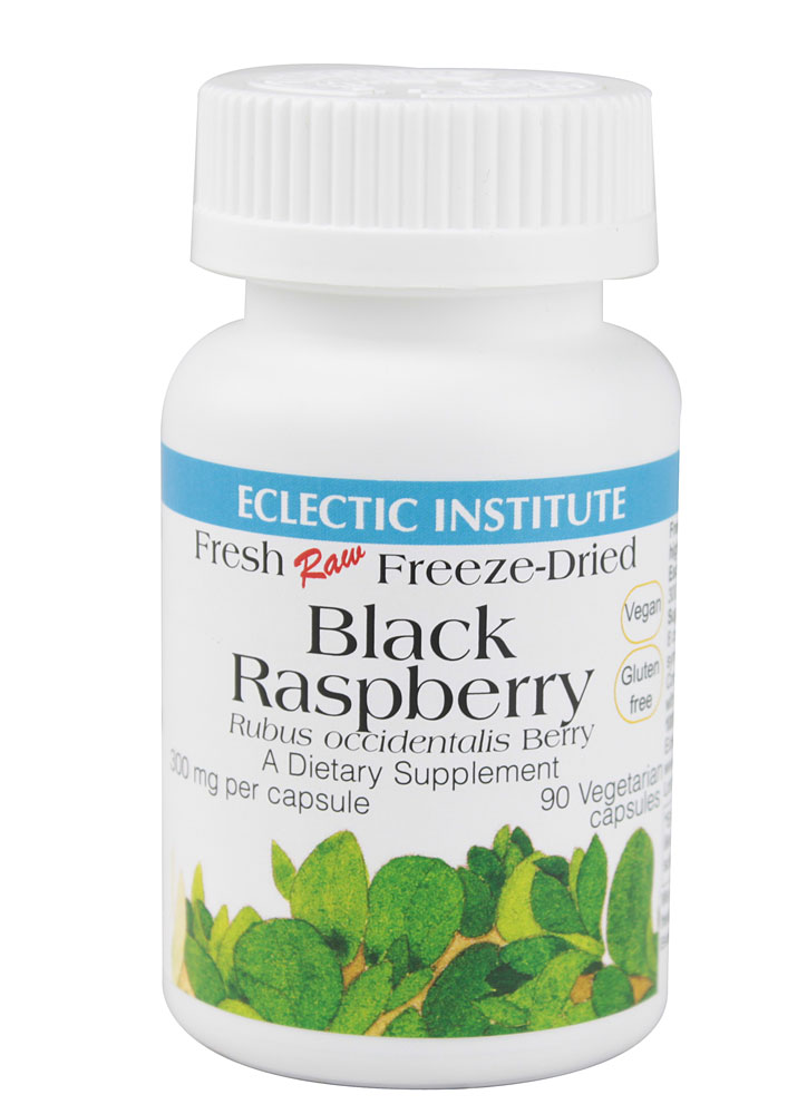 Raw Fresh Freeze-Dried Black Raspberry Dietary Supplement -- 300 mg - 90 VegCaps Eclectic Institute