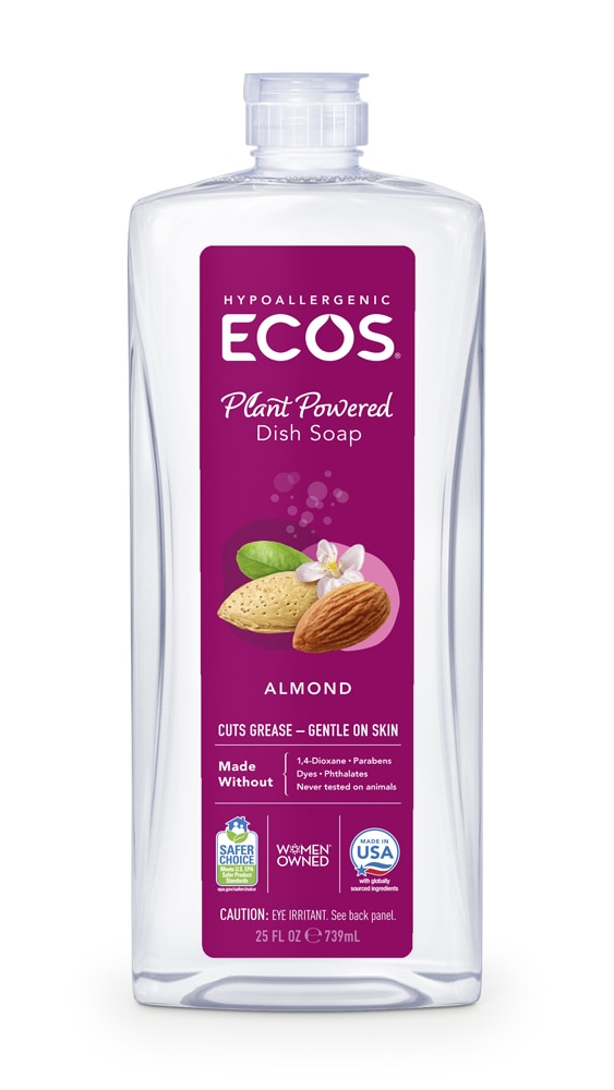 ECOS Миндальное мыло для посуды -- 25 жидких унций ECOS
