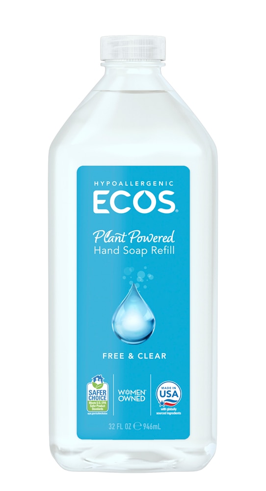 ECOS Hand Soap Refill Free &amp; Прозрачный - 32 жидких унции ECOS