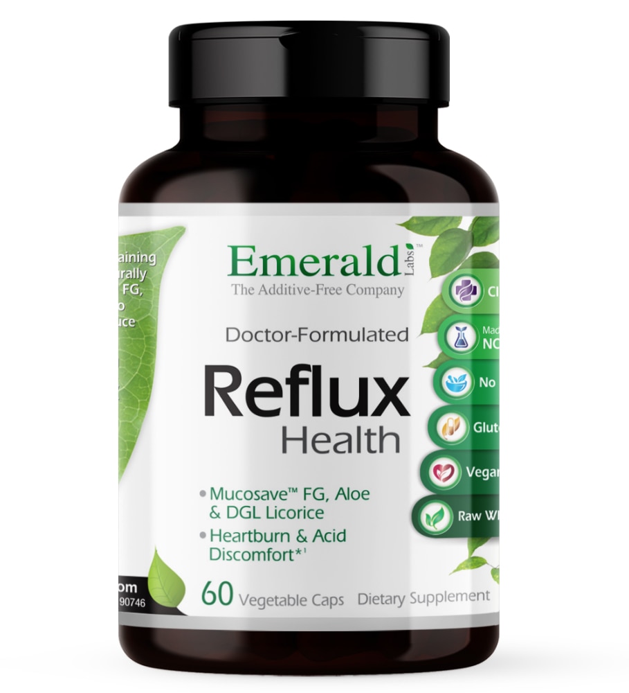 Reflux Health -- 60 Vegetable Caps Emerald Labs