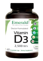 Emerald Labs Витамин D3 -- 2500 МЕ - 60 растительных капсул Emerald Labs
