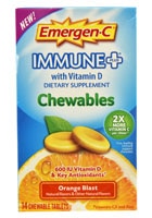 Жевательные таблетки Immune Plus с витамином D Orange Blast — 14 жевательных таблеток Emergen-C