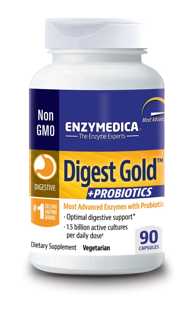 Digest Gold™ Plus Probiotics - 1.5 млрд КОЕ - 90 капсул - Enzymedica Enzymedica