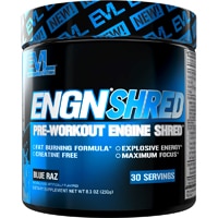 ENGN® Shred Pre-Workout Shred Engine Blue Raz -- 30 Servings (Порции) EVLution Nutrition