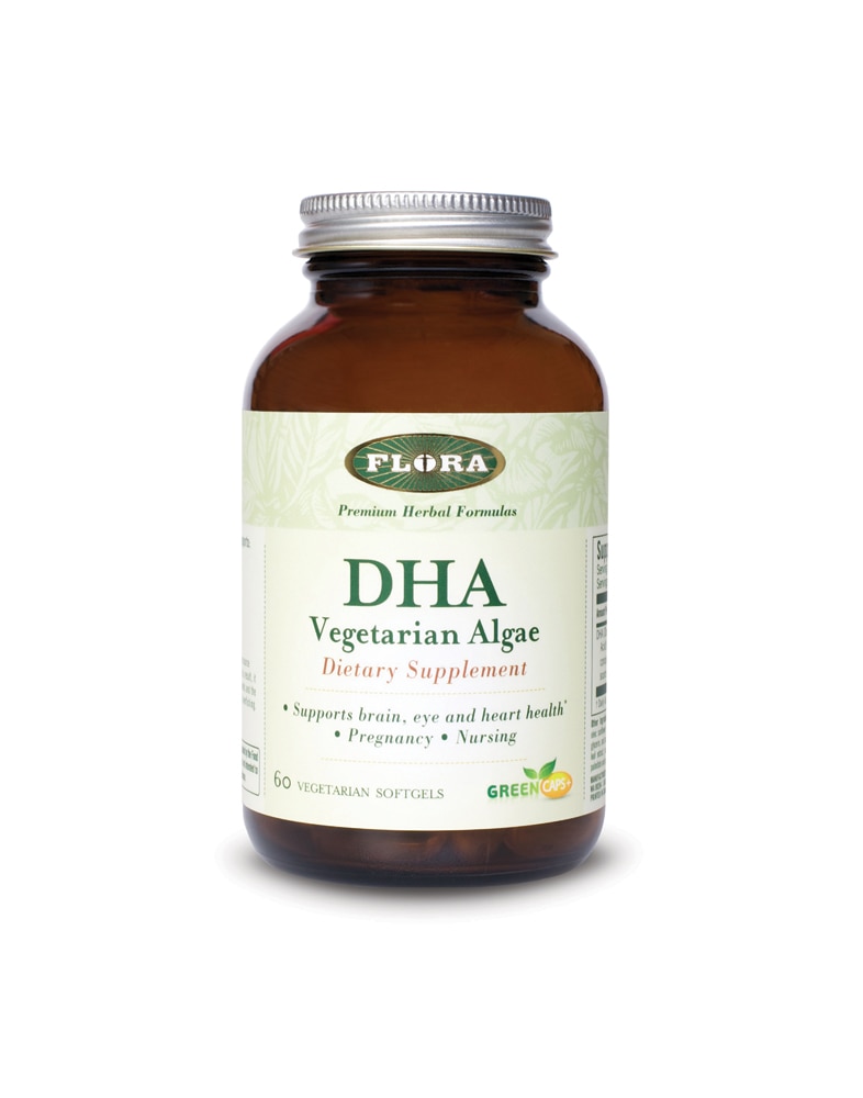 Flora DHA Вегетарианские водоросли — 60 вегетарианских мягких желатиновых капсул Flora