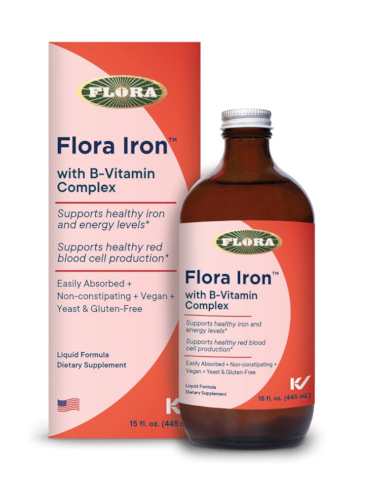 Flora Iron™ с комплексом витаминов группы В — 15 жидких унций Flora