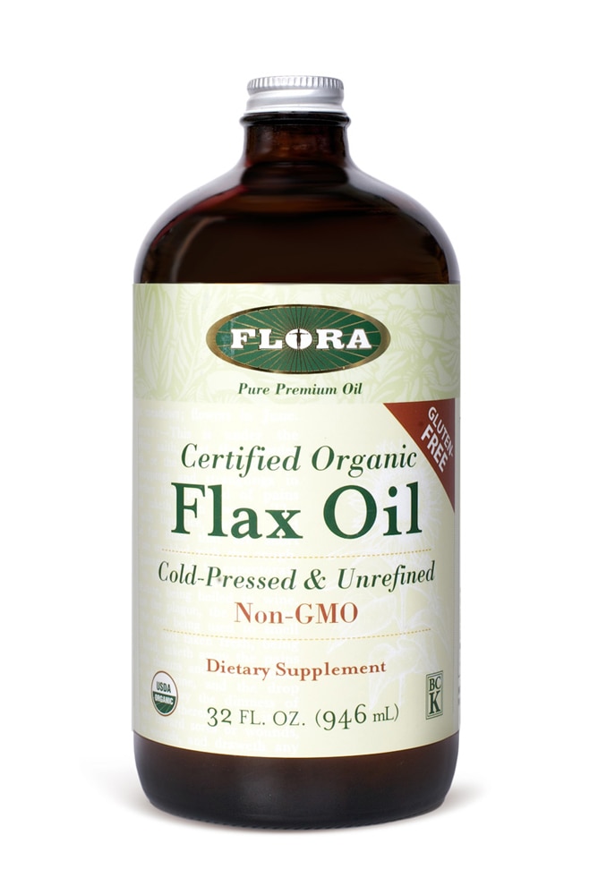 Organic Flax Oil -- 32 fl oz (Жидкие унции) Flora